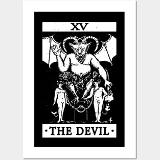 VINTAGE TAROT CARD T SHIRT, THE DEVIL CARD, OCCULT, TAROT Posters and Art
